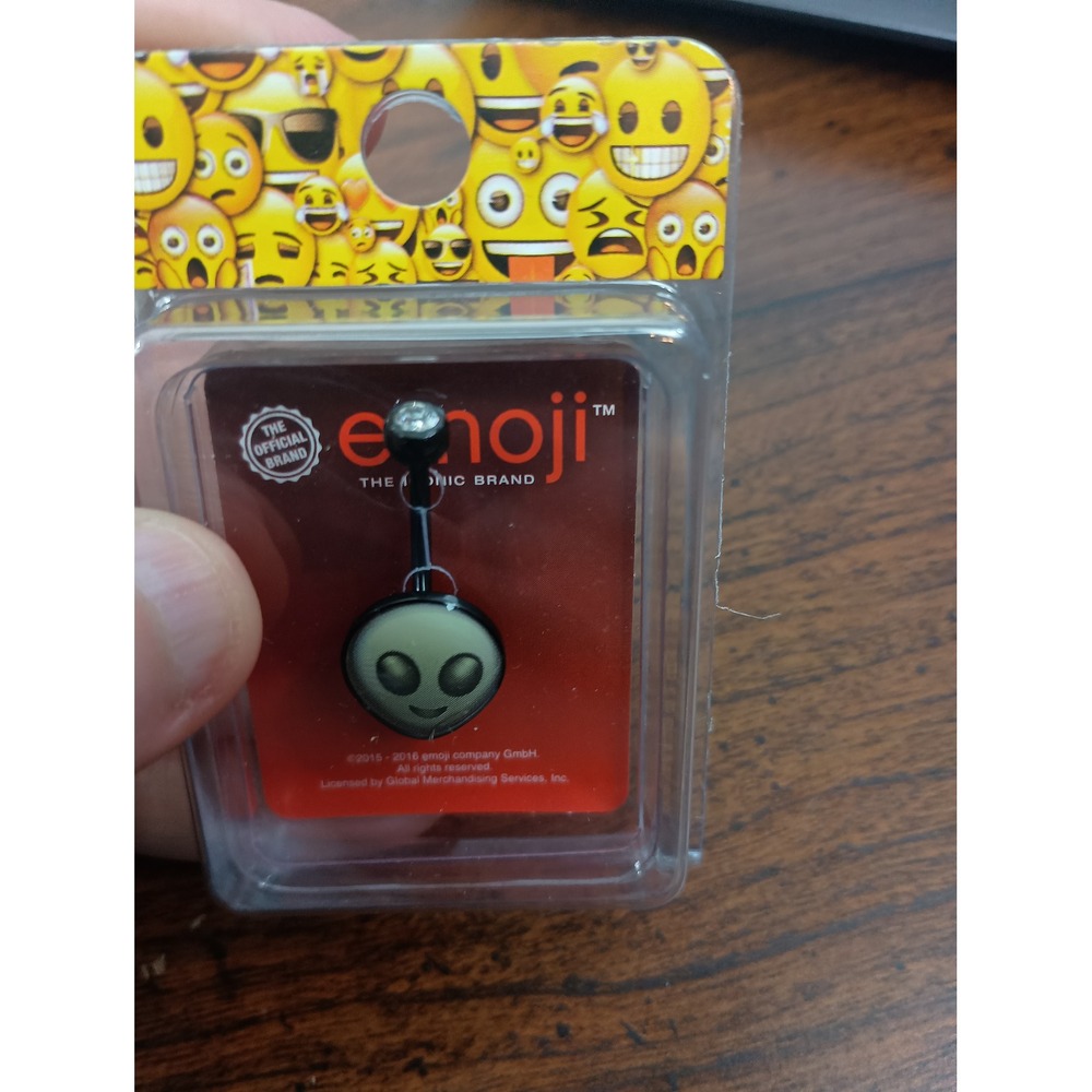 nwt emoji grey alien futuristic 14G summer‎ vacation belly button ring